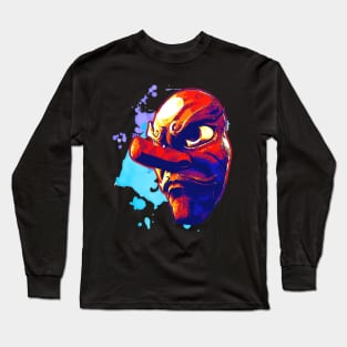 Tengu Mask Splash Long Sleeve T-Shirt